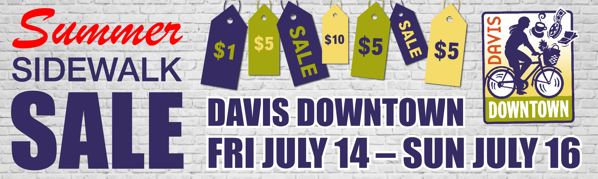 Davis Downtown 2023 Sidewalk Sale Banner